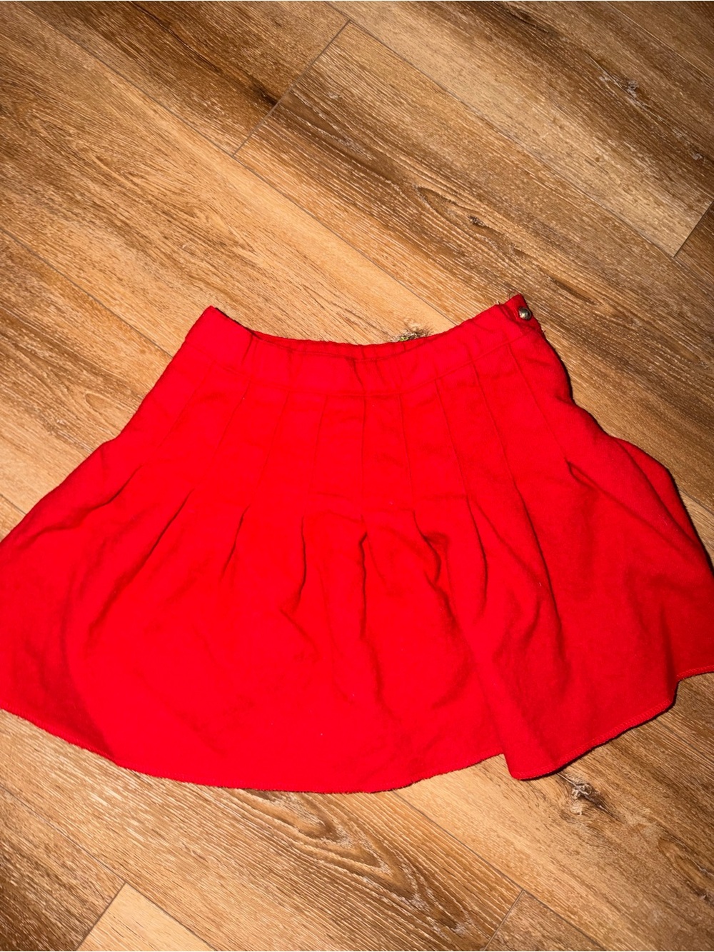 Women's Red Circle Skirt - Flared Pleated Style